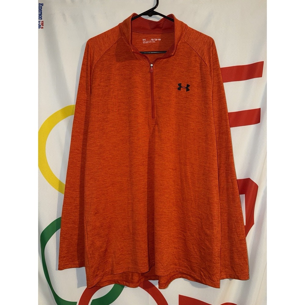 Under Armour 1/4 Zip Pullover Mens 2XLT Sweatshirt Activewear Red